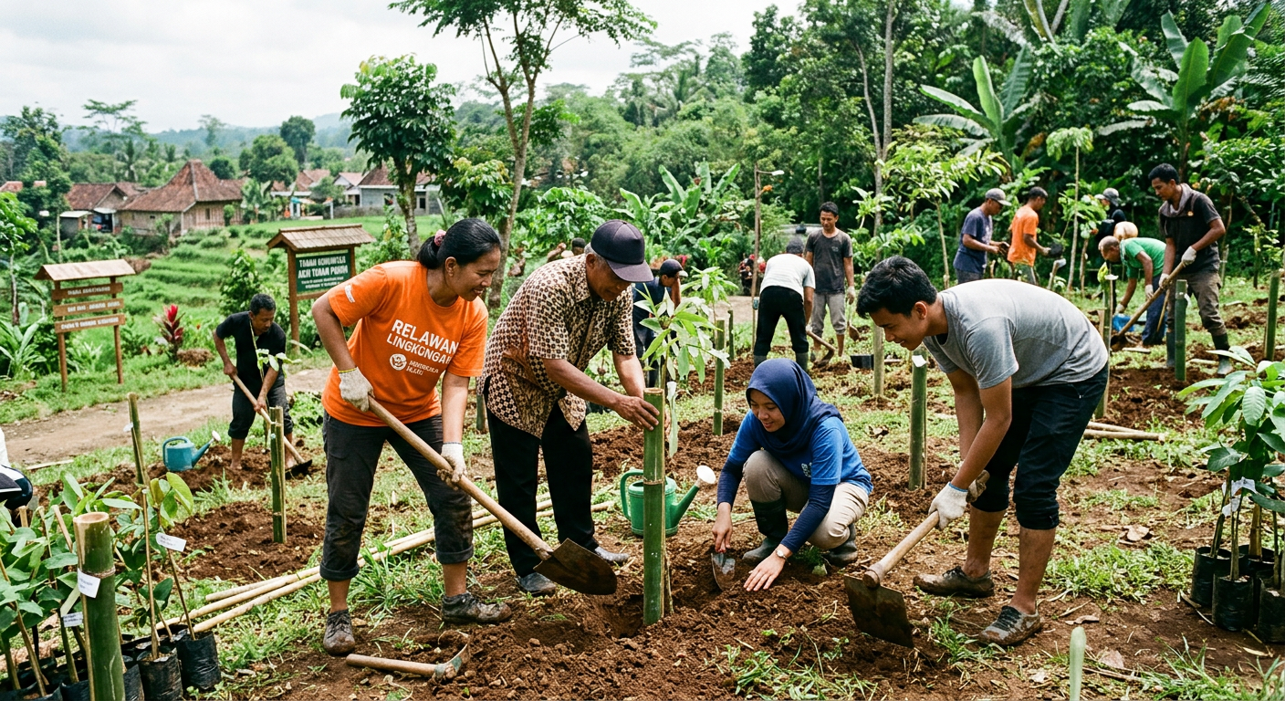 LIVESGP GOWA Hijau - Program lingkungan seperti gotong royong dan penanaman pohon.